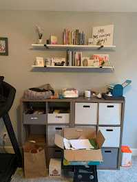 I hung these shelves in this home office.